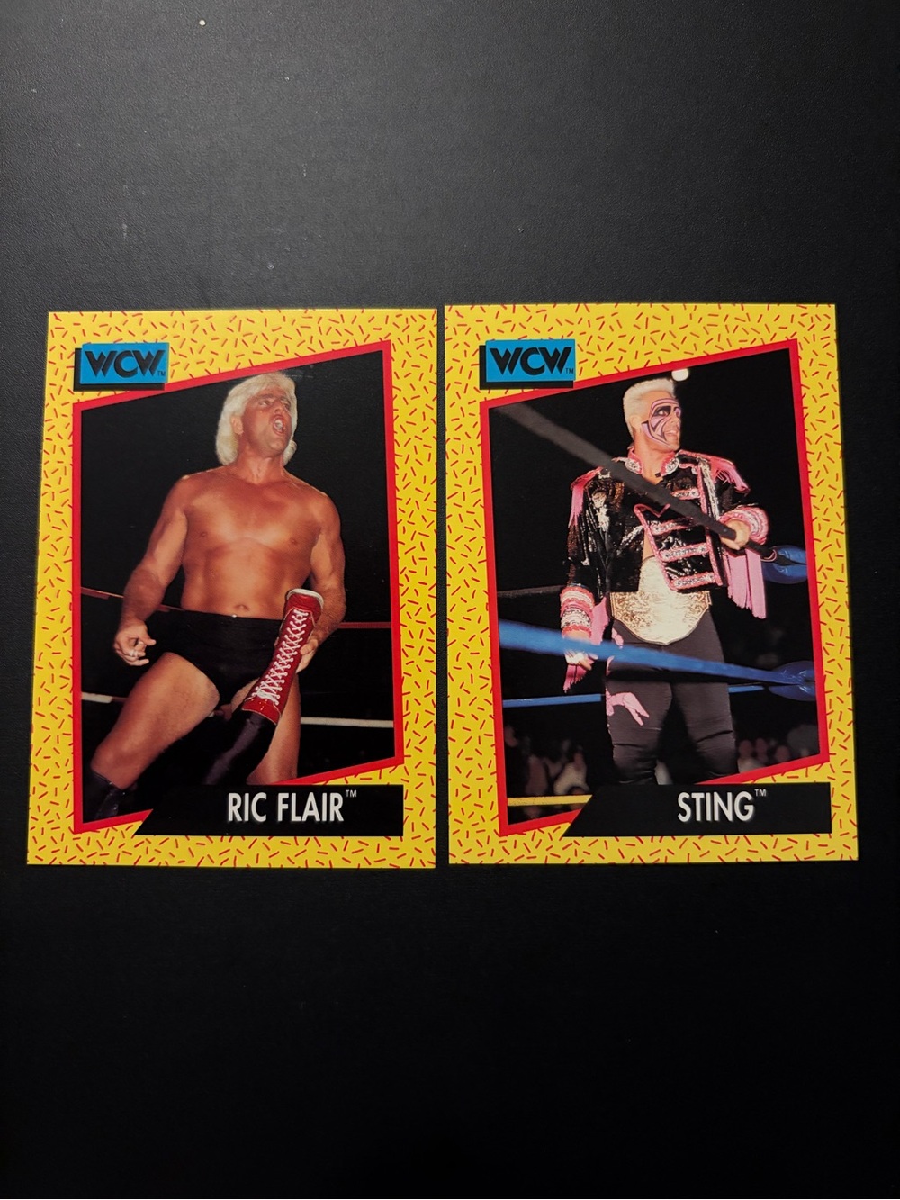 All 2 Sting & Ric Flair 1991 Impel WWE WCW Rookie RC Wrestling Card
